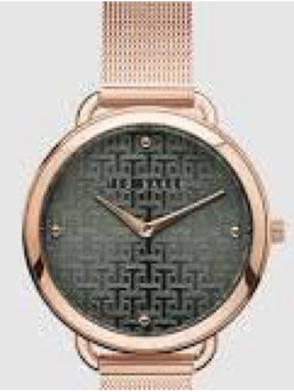 Ted Baker Rose Gold Mesh Watch with Textured Gray Dial